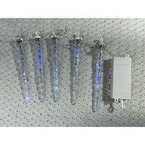 Vintage  LED Icicle Christmas 12” Lights 1 Strand Of 5 Requires 4 D Batteries